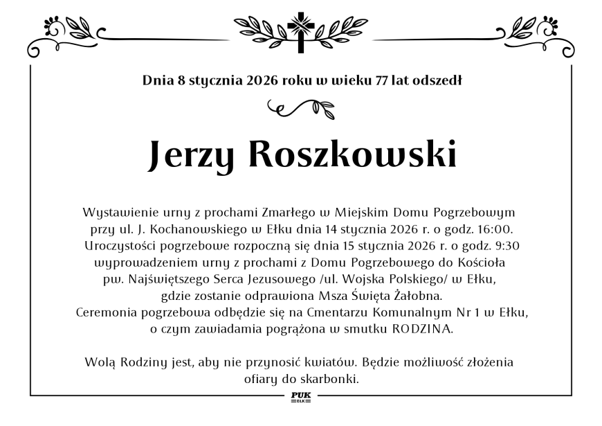 Jerzy Roszkowski - nekrolog